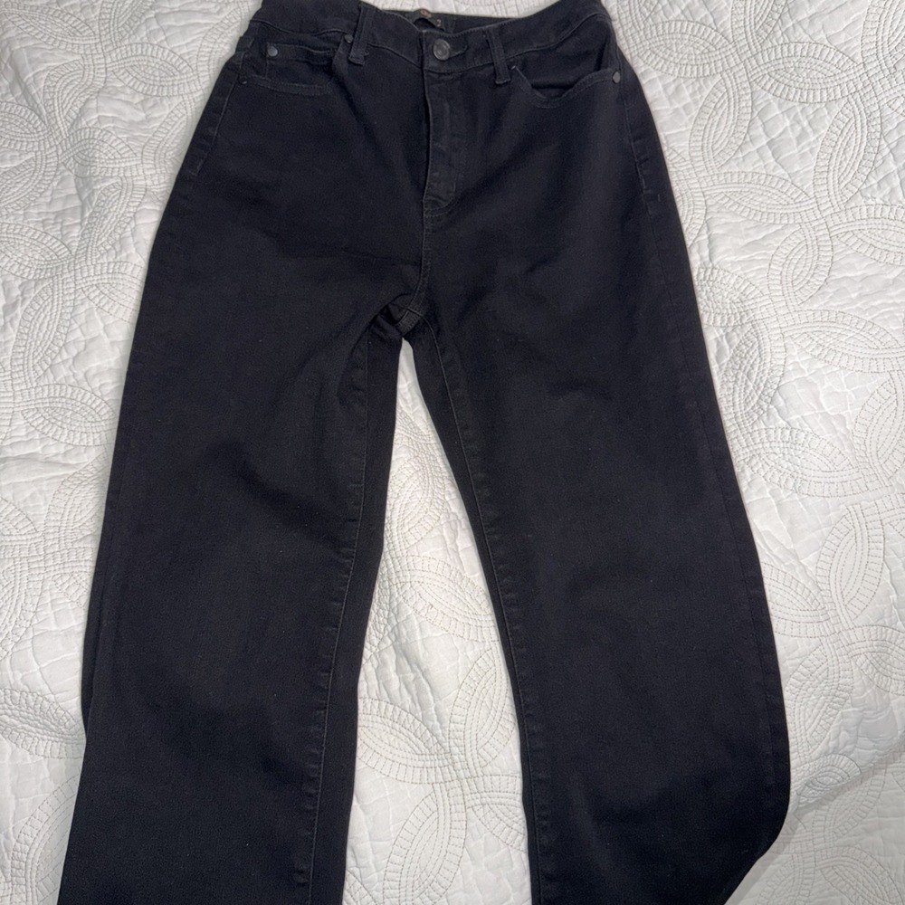Quince  High Rise Straight Black Denim Jeans Size 27x25 EUC